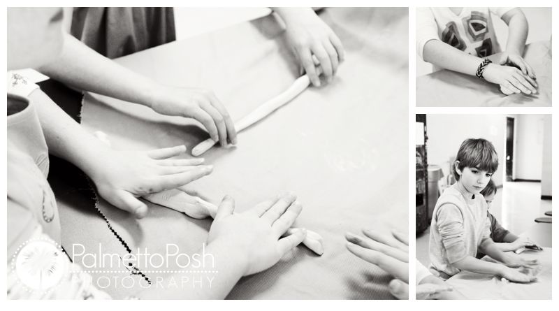 rolling out clay