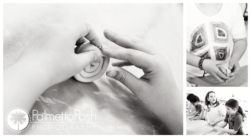 hands rolling clay