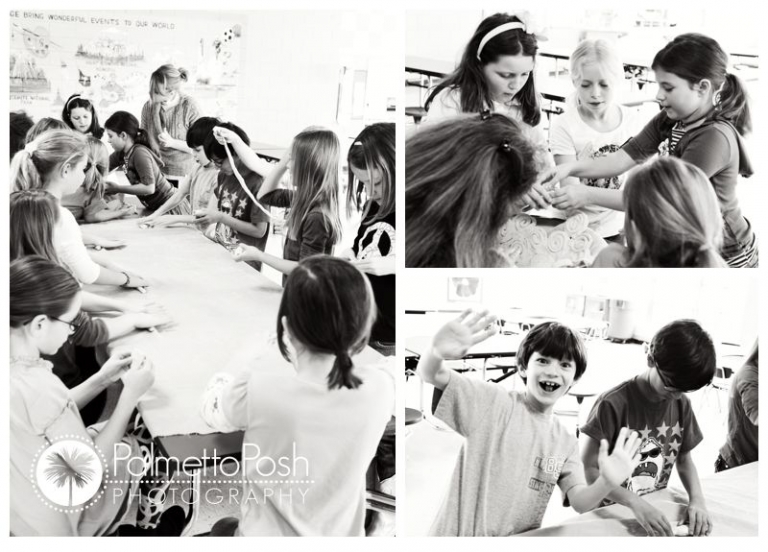 kids watching teacher, boy smiling