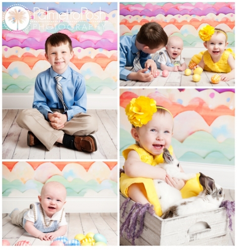 sibling easter photos with bunnies