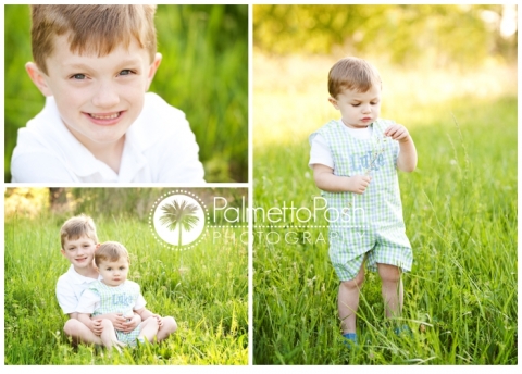 brothers outside in grass