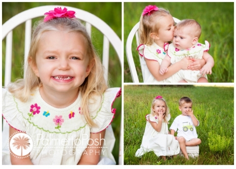 cousins outside in grass